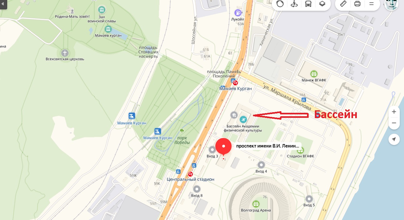 бассейн расположение 